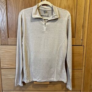 Smartwool Pattern 1/4 Zip Long Sleeve Top Light Grey Size Large Wool Baselayer